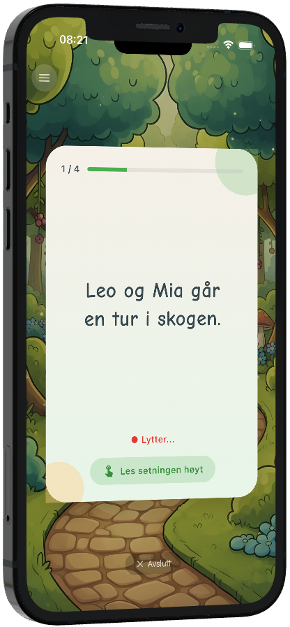Leseøvelse med støtte