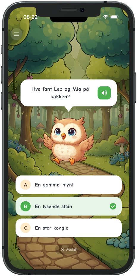 Quiz tilpasset teksten